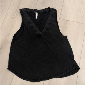 Anthropologie Daily Practice Black Sleeveless V-Neck Top SZ M